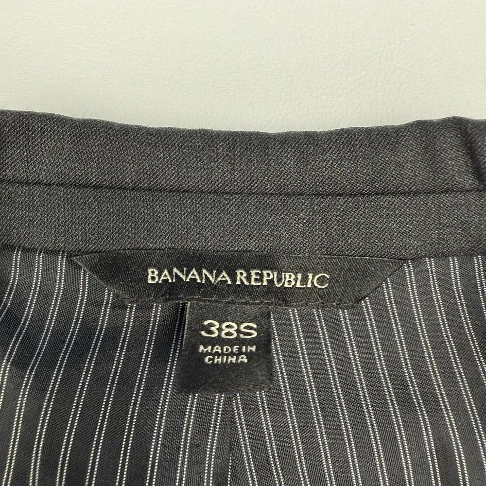 Banana Republic Suit Jacket Mens 38S Gray Standard Fit Marzotto Super 120s